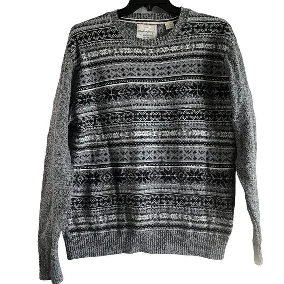 Original Weather Proof Vintage Mens XL Black/White Sweater Winter - Picture 1 of 10